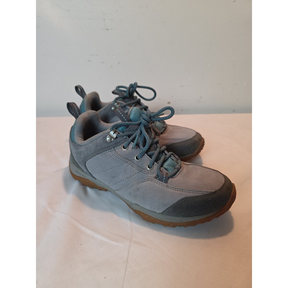Columbia Mount Carmel Low Tech Waterproof Hiking Shoe Gray Teal Women's 7.5 EUC